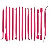 yueton 14pcs Set Plastic Crafts Clay Modeling Tool for Shaping and Sculpting (Hot Pink)