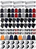 Suhine 120 Pcs Homeless Care Supplies Bulk Emergency Blankets Winter Gloves Beanies Neck Warmers Unisex Socks Drawstring Bags (Multicolor)