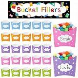 Gueevin 526 Pcs Back to School Classroom Management Tools, 25 Pcs Classroom Management Paper Boxes with 500 Pom-poms 1 Bucket Filler Sign Activitie Positive Behavior Reward Jars Teacher Must Haves