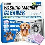 UGODAR Washing Machine Cleaner Tablets 24-Pack, 3-Layer Formula Deep Cleaning, Pet Hair & Odor Removal, Residue & Build-Up Cleaner for HE, Front Load & Top Load Washers
