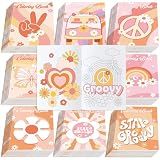 Honoson 48 Pcs Hippie Boho Coloring Books Kids Stay Groovy Drawing Book Peace Sign Mini Coloring Books Daisy Rainbow Hippie Bus Activity Book for Retro Boho Two Groovy Birthday Party Supplies Favors