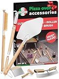 Senwosa Premium Pizza Oven Accessories Kit - 6-Piece Set for Home Pizza Making: Includes Pizza Peel, Oven Brush, Bubble Popper Turner, Rocker Cutter, Dough Roller & Scraper
