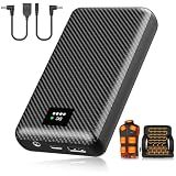 THEKUKU Heated Vest Battery Pack, 7.4V 30000mAh Portable Charger with DC and USB Output Ports for Heated Camping Chair/Stadium Seat/Blanket/Vest/Jacket/iPhone/iPad（Black）