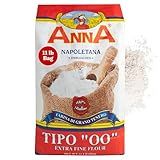Cento Anna Tipo 00 Flour, 11 Lbs., Extra Fine, Unbleached, Soft Wheat Flour, Perfect for Pizza Crust, Pasta & Bread, Grown and Processed in Italy