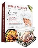 Liquid Solution Oven Bags for Perfect Roasted Turkey Chicken or Veggies, Locks In Juices and Turkey Flavoring, BPA-Free and Oven-Safe, 6 pack (19 x 23 in)