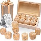 Garybank Yoga Dice in Wooden Gift Box with Practice Guide, 8 Workout Exercise Dice, Tons of Possible Combinations, Yoga Accessories Gifts for Beginners Women, Mindfulness Meditation Gifts,Fitness Dice