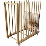 UNZERO Art Storage Rack, Art Canvas Storage, Canvas Boards Rack Art Storage with Handle & Caster Wheels for Drawing Board, Panel, Paper Pad for Art Studios, Artworks, Gallery