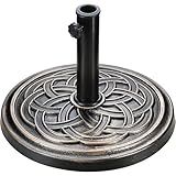 Simple Deluxe 24.2 lbs 17.72" Market Umbrella Base Heavy Duty Round Stand for Patio Outdoor, Deck, Bronze
