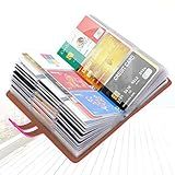 Padike RFID Credit Card Holder Business Card Organizer Business Card Holder, with 96 Card Slots Credit Card Protector for Managing Your Different Cards to Prevent Loss or Damage (Rose red)