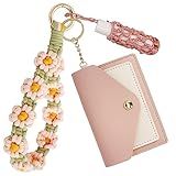 BIHRTC Boho Macrame Keychain for Women – Handmade Bracelet, Leather Card