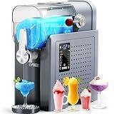 SYINTAO 2-in-1 Slushie & Soft Serve Ice Cream Maker, No-Ice-Needed Frozen Drink Machine with LED Display, 6 Preset Modes, Auto-Clean & Delay Timer – Gift for Family