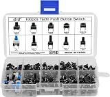 OCR 180Pcs Tactile Push Button Switch Assortment Kit, 10 Values 6x6mm 4-Pin Micro Momentary Tact Switch Set