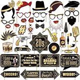40 Pcs 1920's Photo Booth,1920 Party Decorations, Roaring 20's Party Decorations, Great Gatsby Decorations Party