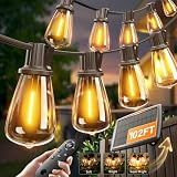 addlon 102FT(96+6) Solar String Lights Outdoor with Remote, Last 30+ Hrs