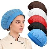 5 PCS Chef Hats with Breathable Mesh Top, Adjustable Elastic Food Service Hair Nets, Reusable Cooking Chef Cap Cotton Cooking Caps for Men Women, Kitchen, Restaurant, Bakery, Manufacturing (5 Colors)