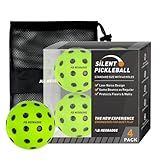Neobadge Silent Foam Pickleball Balls - Quiet Practice for Indoor & Outdoor, Real Pickleball Feel, High-Density Foam, 40 Recessed Holes (Green (Black Dots))