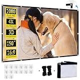 Projector Screen,XINLEMY 150-inch Projection Screen 4K 16:9 HD Foldable Portable Movie Screen Outdoor Indoor Double-Sided Cinema Screen for Movie Home Theater Backyard Partying