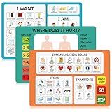 Fuyoooo 3 Pcs Communication Boards for Non Verbal Adults 11.81 x 8.27 Inches Colorful Picture Symbol Communication Cards Speech Therapy Tools for Autism Aphasia Stroke Patients Hospital Care Home Use
