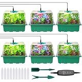 Seed Starter Trays with Grow Lights, 72 Cells Seed Starter Kit with Lights, 3 Lighting Mode, 4 Timing Set, Germination Kit for Seed Starting Trays, Seedling Starter with High Humidity Control Domes