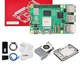 Yahboom Pi 5 4GB/8GB Starter Kit with 27W 5.1V/5A Power Adapter Heat Sink and Raspberry Case (Pi5 8GB, Official Cooler Kit)