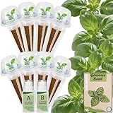 Basil Seed Pods Kit Hydroponic - Refill Herb Pod for All Indoor Garden, 8 Grow Pods with Seeds of Genovese Basil, Compatible with All Hydroponics Growing Systems