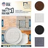 Stable the Table-6 Pack-White Round, Furniture Leveler & Riser, Anti-Slip Sofa Gripper for Hardwood Floors, Floor Protector, Stacking Furniture Pad, Bed, Desk, Couch & Table Stabilizer, Made in USA