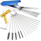 Valchoose Premium Torch Tip Cleaner, Stainless Steel Carburetor Cleaning Kit Heavy Duty, Density Nylon for Motorcycle Jet Lawnmower Small Engine Welding Stove Airbrush Spray Gun