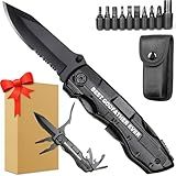 Godfather Gift, Multitool Knife, Godfather Proposal Gifts, Godfather’s Gifts from godchild, Christmas Practical Present, Gift for Camping, Hiking, Fishing, 20 in 1 Multitool