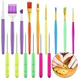 Boao 15 Pcs Cookie Decorating Supplies Tool Set Includes 6 Cookie Decorating Brushes 6 Sugar Stir Needle 3 Cake Scriber Tools for Baking Lovers Cake Fondant Decorations