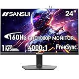 SANSUI 24 Inch Gaming Monitor 160Hz FHD 1080P Computer Monitor, FreeSync 1ms 4000:1 Contrast, HDMI DP Ports VESA Support Eye Care Monitor for Gaming Office (HDMI Cable Included ES-G24F4M)