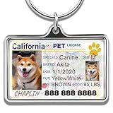 PUPLOOK Custom Pet Driver License ID Tags - Personalized Dog ID Tags, Durable Metal Tags for Dogs and Cats, Customizable for All States, Gift for Pet Lovers
