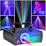 Ehaho DJ Laser Party Lights, 3D Animation RGB Laser Stage Lighting, DMX512 Music Sound Activated Disco Projector Lights, Remote Control Beam Effect Scan Light for Bar Wedding Nightclub Live Show