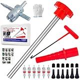 Quick Change Tire Valve Tool Kit,Tire Valve Stem Core Quickly Replacement Tool Kit,Perfect Tool for Replacing Leaky Valves in Cars,ATVs,Trucks,Motorcycles, etc.with TR413/414 Valve,4-Way Valve Tool