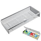 Dishwasher Basket for Small Items, 304 Stainless Steel Dishwasher Basket, Bottle Parts, Scoops, Forks, Chopsticks Cleaning (Silver)