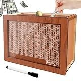 Cash Vault Wooden Savings Box 10000,Wooden Money Box Money Bank,Money Saving Box,Wooden Savings Box with Money Target & Numbers,Money Box for Cash Saving,Best for Friends (10000 Dollar)