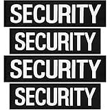 Yinder 4 Pcs Security Patches Hook and Loop 2 Size Durable Security Patches Badges Stickers with Embroidered Letters for Guard Uniform Vest Jacket Shirt Hat Bag