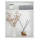 JQK Shower Niche No Tile Need, 18"×14" Matte White Bathroom Insert Shelf 2 Layer, 304 Stainless Steel Recessed Shower Caddy Organizer Storage, SNL1814D-WH