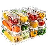 NISILIN 14 Pack Fridge Organizers and Storage - Refrigerator Organizer Bins with Lids, BPA-Free Fridge Organization, Fruit Storage Containers for Fridge, Vegetable, Food, Drinks, Cereals, Clear