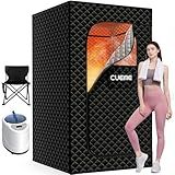 Sauna Box, Portable Steam Sauna, Portable Sauna for Home with 3L 1200W Steamer, 9 Levels, Folding Chair, Extra Large Size (2.6' x 2.6' x 5.9'), Full Body Sauna Tent for Relaxation, Detoxification
