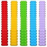 Sensory Chew Toys for Autistic Children, 5 Pack Silicone Chew Tube Teething Sticks Toys for Autism, ADHD, SPD, Chewies with Special Needs, Oral Motor Chewy Tool for Sensory Kids Chewer (Rainbow A)