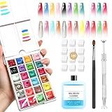 AOBOO 24 Well Mini Ombre Gel Nail Polish Kit - 24 Color Travel Size Soak Off UV LED Gel Polish Set with High Pigment for Gradient & Sponge Effect - Portable DIY Manicure Art Tool(MiNI 24colors 3)
