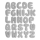 Metal Dotted Line Capital 26 Alphabet Cutting Dies, Spelling Letters Die Cuts for Card Making Stencil Embossing Tool Scrapbooking DIY Etched Craft Dies