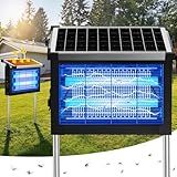 Solar Bug Zapper Outdoor, 4500V Solar Mosquito Zapper for Outdoor & Indoor, 1/2 Acre Coverage Cordless Rechargeable Electric Fly Zapper, IPX5 Waterproof Mosquito Traps for Backyard, Patio, Camping