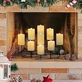 Candeldo Candelabra Fireplace Candle Holder: Black Metal Pillar Candle Holders for Inside Fireplace Mantle Decor Floor Candelabras Table Centerpiece