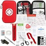 Snake Bite Kit, Bee Sting Kit, Emergency First Aid Supplies, Venom Extractor Suction Pump, Bite and Sting First Aid for Hiking, Backpacking and Camping. Includes Bonus CPR face Shield (Red)