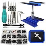 RC Car Repair Work Stand Repair Tool Set 360 Degree Rotation and 523 PCS RC Screws Kit & RC Screwdrivers and Screws Pallet Kit for 1/8 1/10 1/12 1/16 1/18 RC Crawler Car Truck Buggy (Navy Blue)