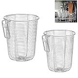 ZECNG 2Pcs 18/8 Stainless Steel Dishwasher Cutlery Basket Kitchen Chopstick Holder Organizer for Kitchen Utensils Clean Up, Drying, or Storing-Dishwasher Basket for Small Items