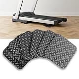6 Pack Treadmill Pads - Anti-Slip & Anti-Vibration Exercise Equipment Mats - Floor Protectors for Hardwood & Carpet, Noise Reducing Stabilizer Feet for Bike, Elliptical, Rower (Square, 4"x4"x0.2")