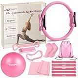 ElaraFit Pilates Kit for Women Home Workout Equipment with Magic Circle Ring, Yoga Ball, Resistance Bands, Complete Fitness Starter Set for Core Strength Toning