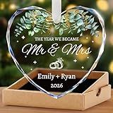 Personalized Wedding Gifts for Couples 2026 - Mr and Mrs Gifts - Bridal Shower Gifts, Wedding Ideas for Newlywed, Bride, Future Mr & Mrs - Just Married Ornament 2026，First Christmas Married Ornament